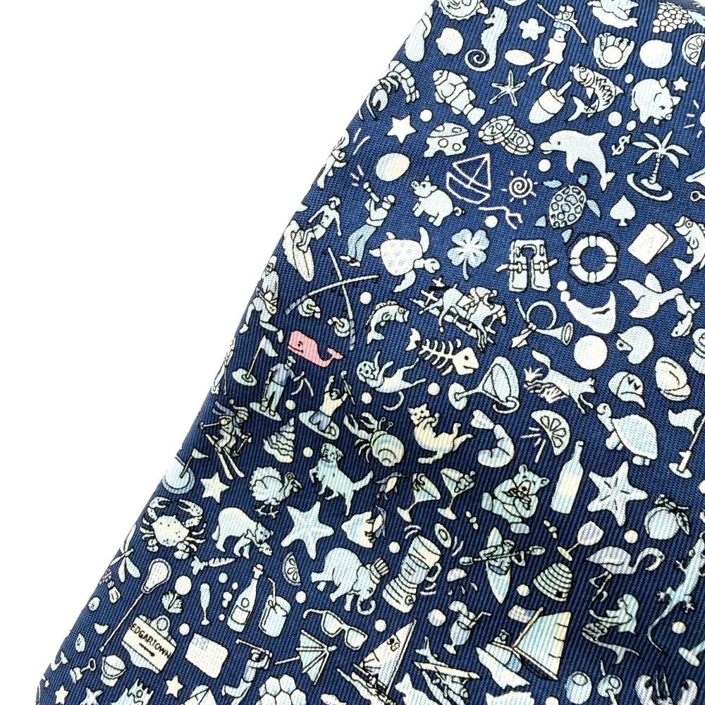 Vineyard Vines Martha's Vineyard Mens Silk Tie Multi Icon Design Nautical Golf
